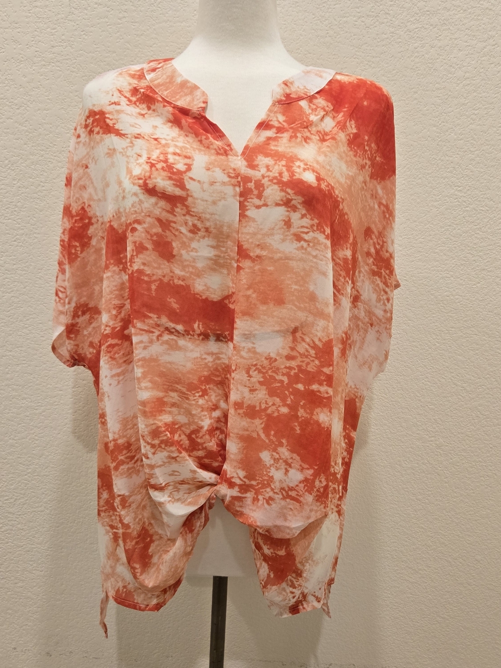 Women's Orange Tie-Dye Blouse
